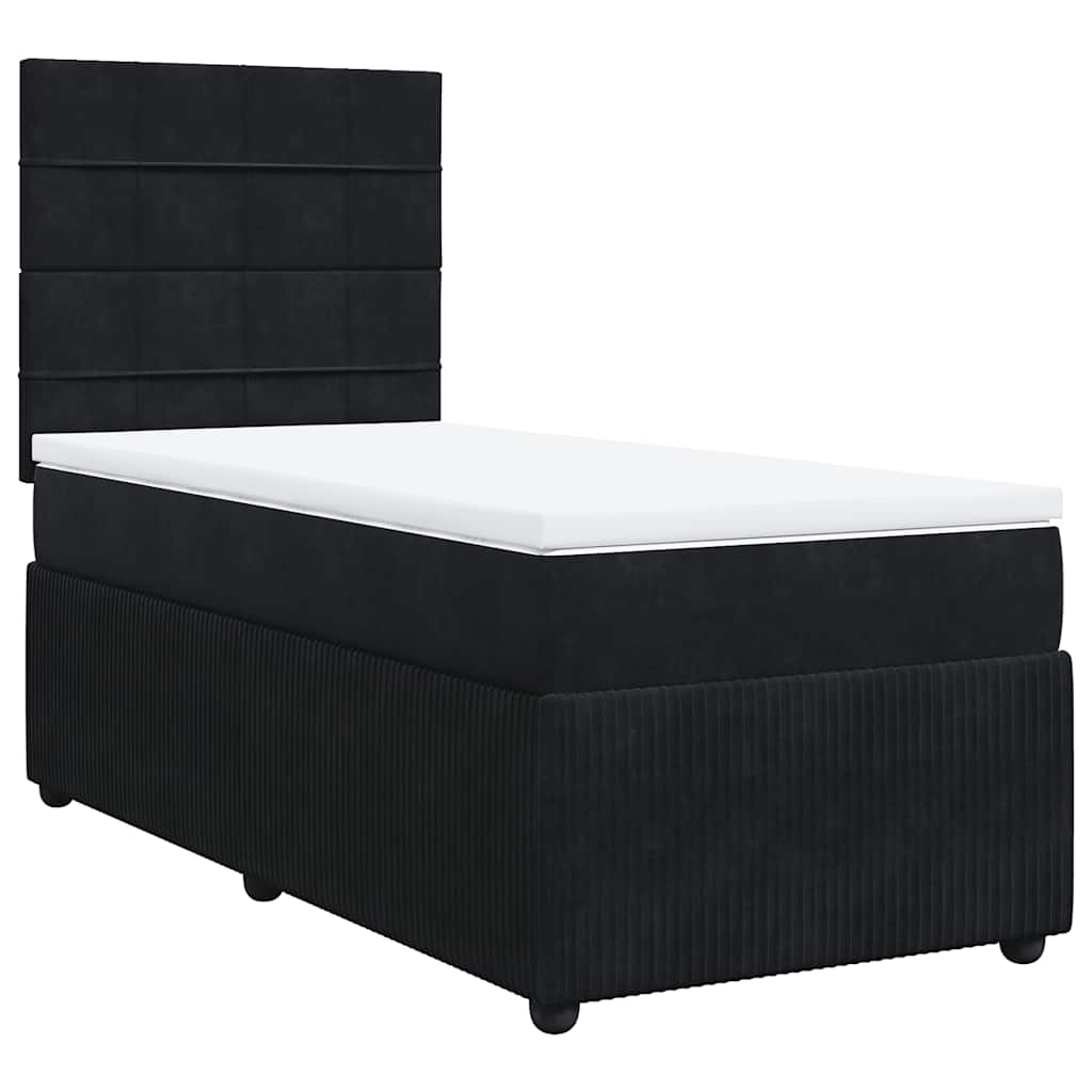 Box spring krevet s madracem crni 90x200 cm baršunasti