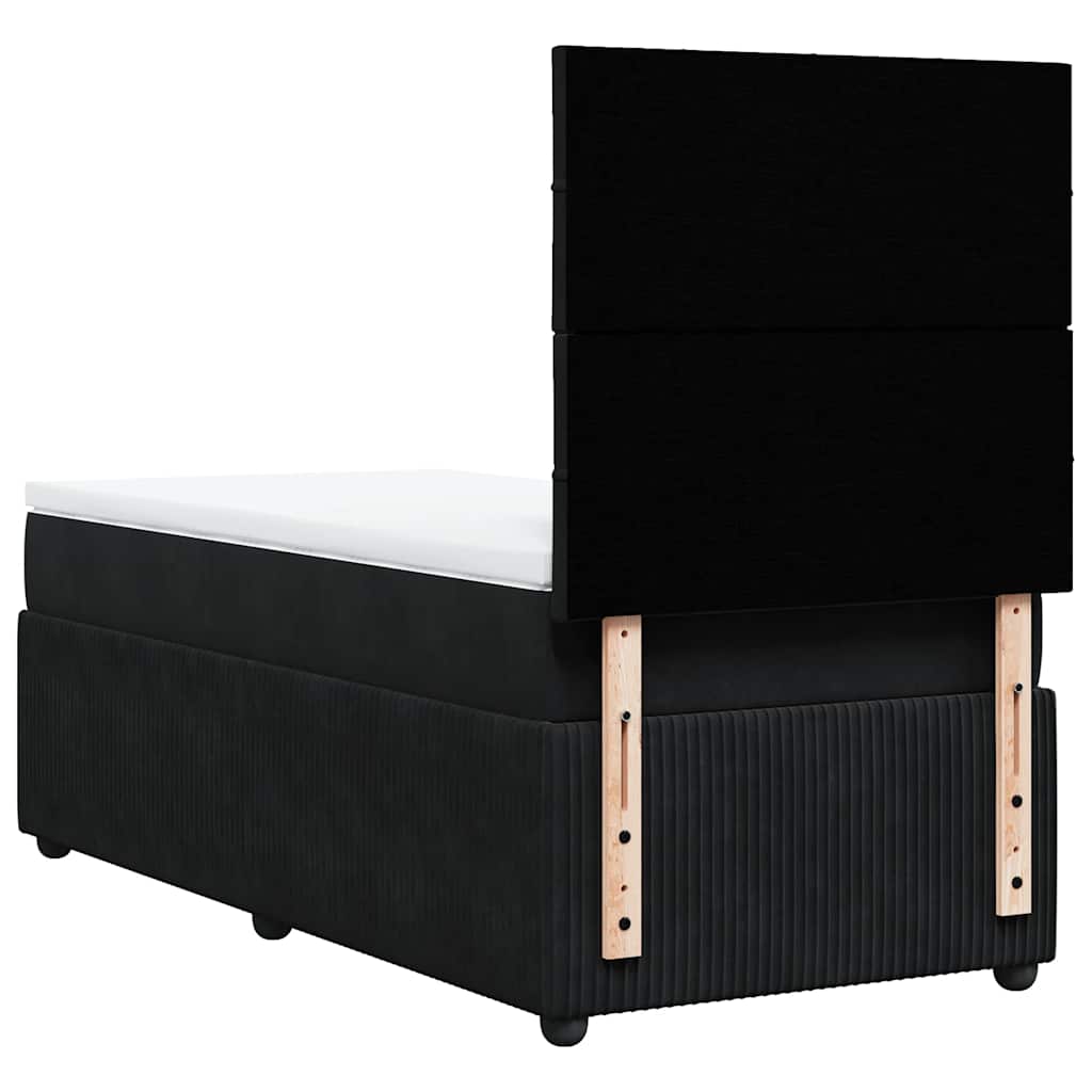 Box spring krevet s madracem crni 90x200 cm baršunasti