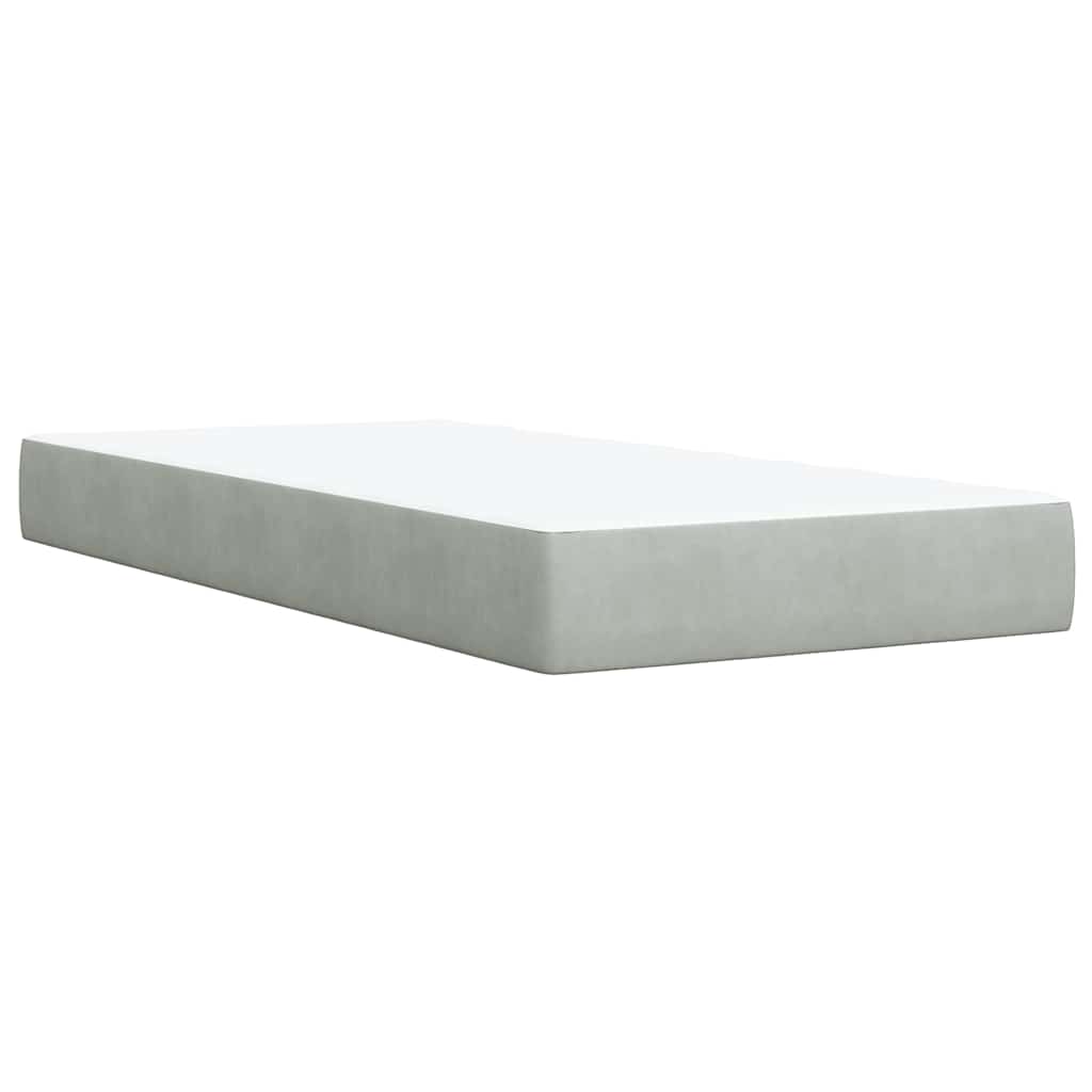 Box spring krevet s madracem svjetlosivi 100x200 cm baršunasti
