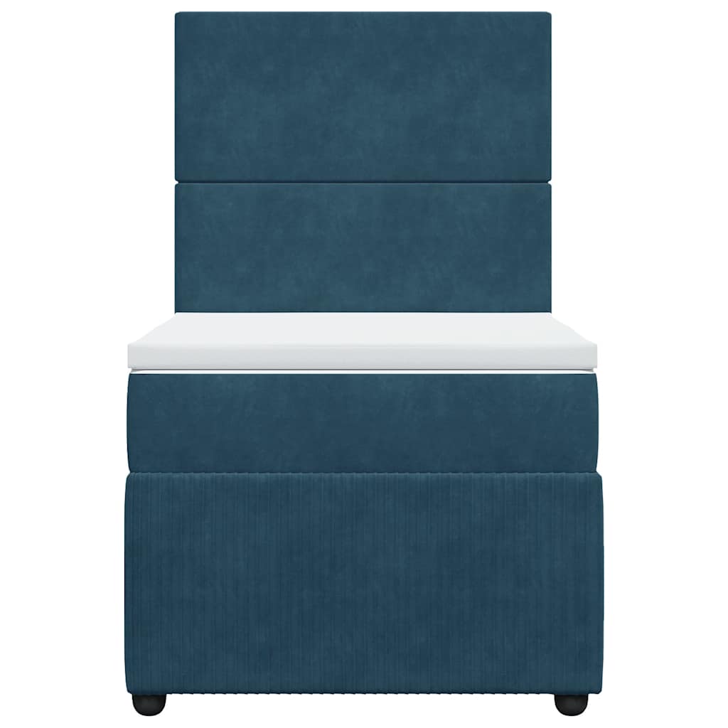 Box spring krevet s madracem tamnoplavi 100x200 cm baršunasti