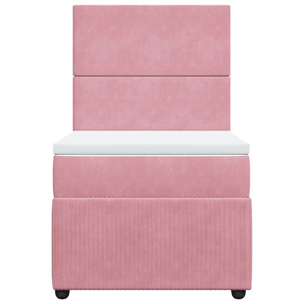Box spring krevet s madracem ružičasti 100x200 cm baršunasti