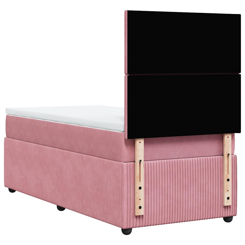 Box spring krevet s madracem ružičasti 100x200 cm baršunasti
