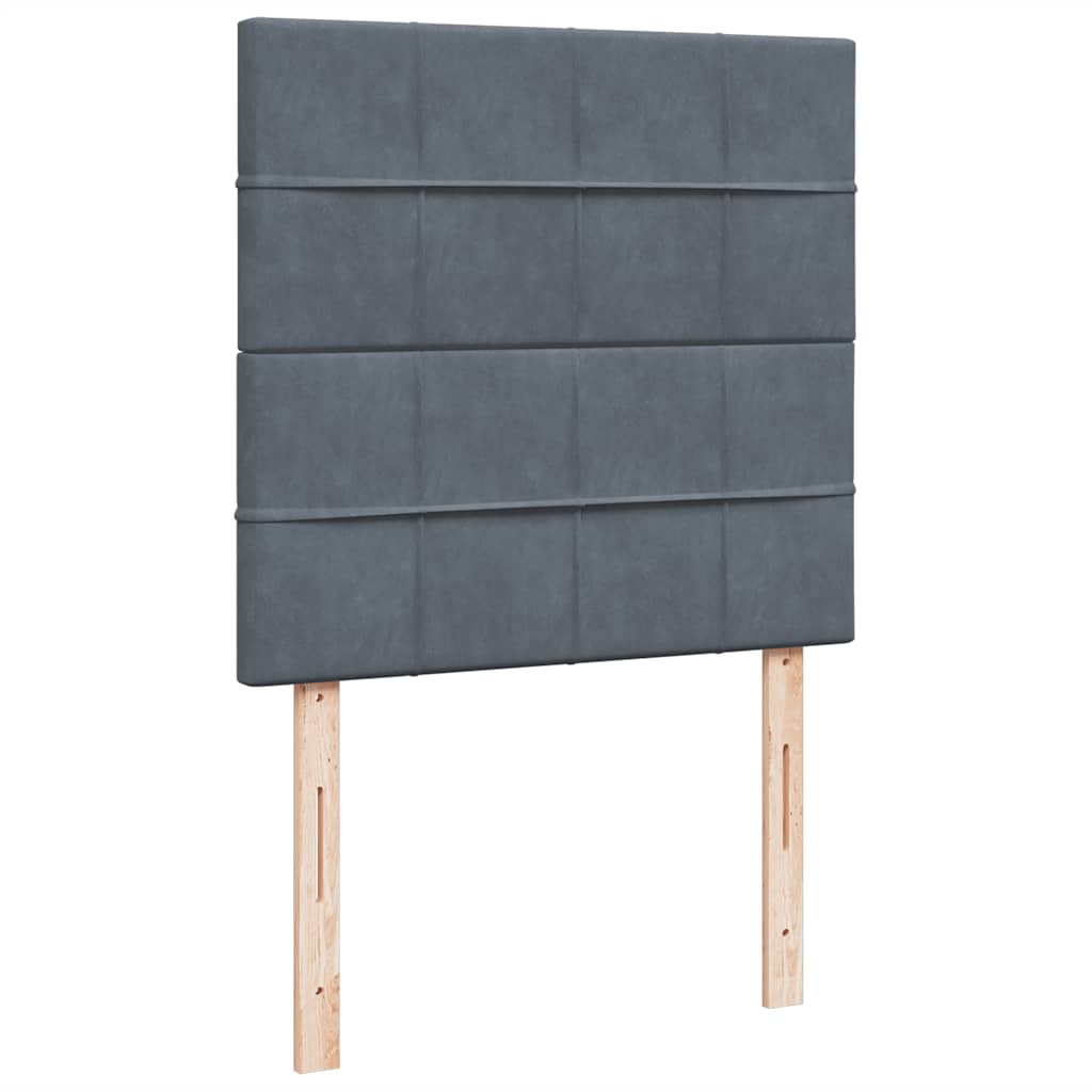 Box spring krevet s madracem tamnosivi 100x200 cm baršunasti