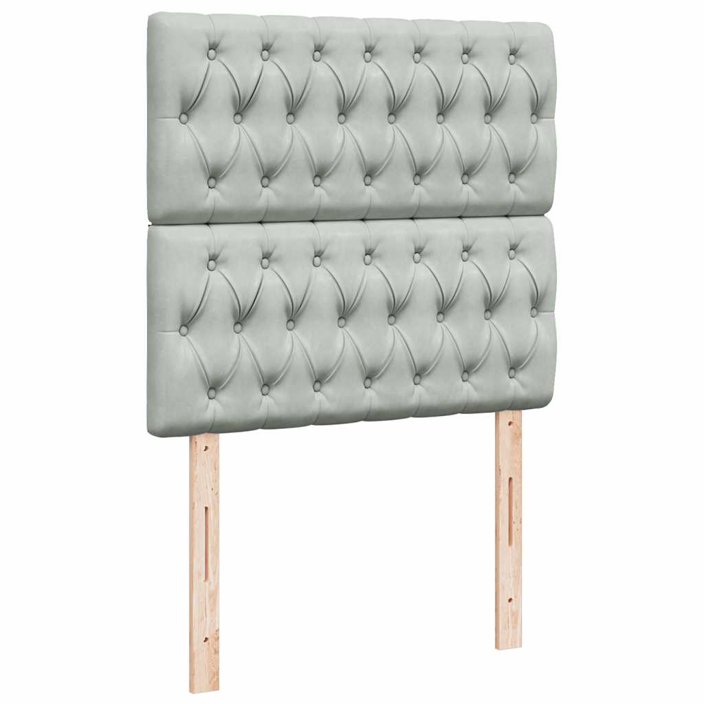 Box spring krevet s madracem svjetlosivi 100x200 cm baršunasti