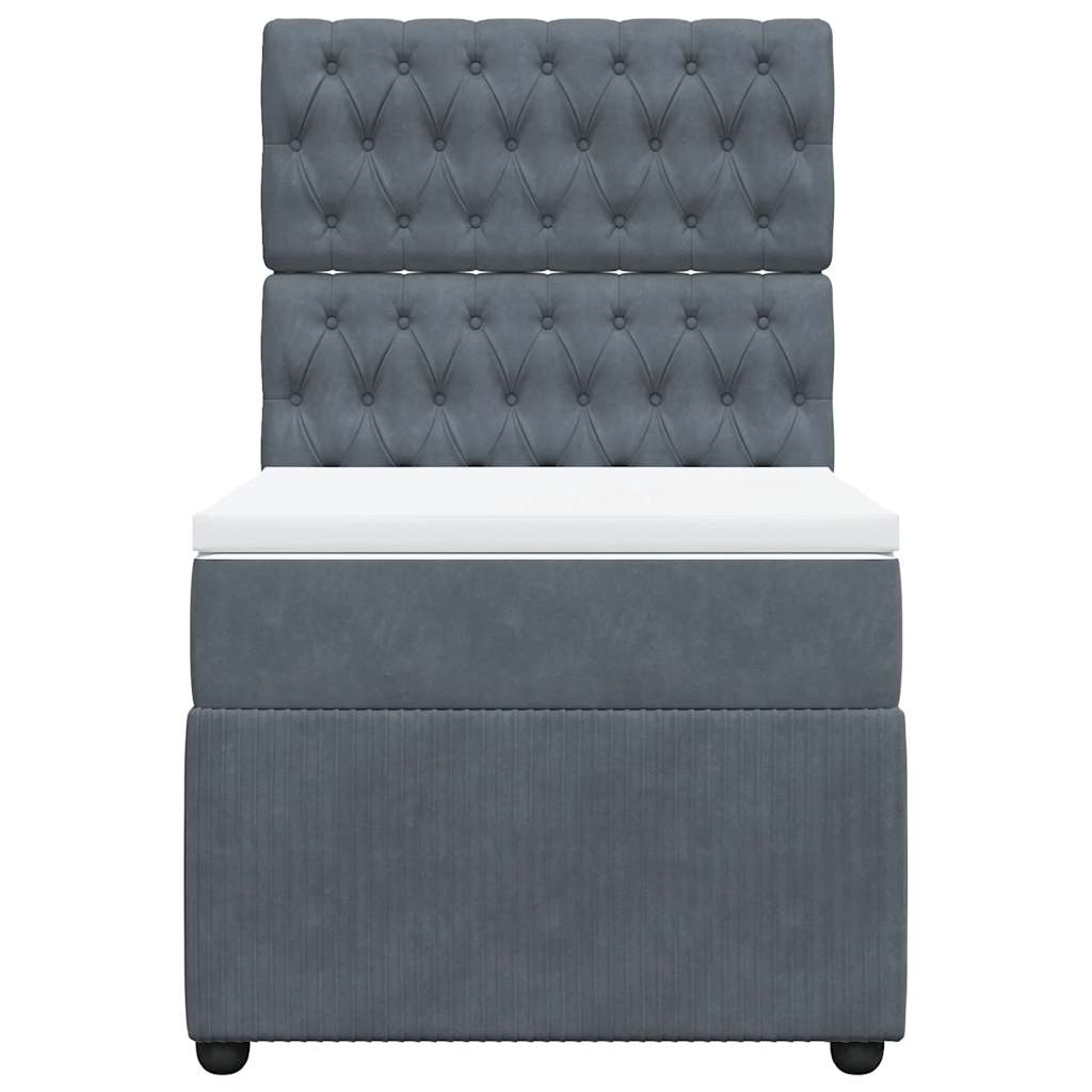 Box spring krevet s madracem tamnosivi 100x200 cm baršunasti