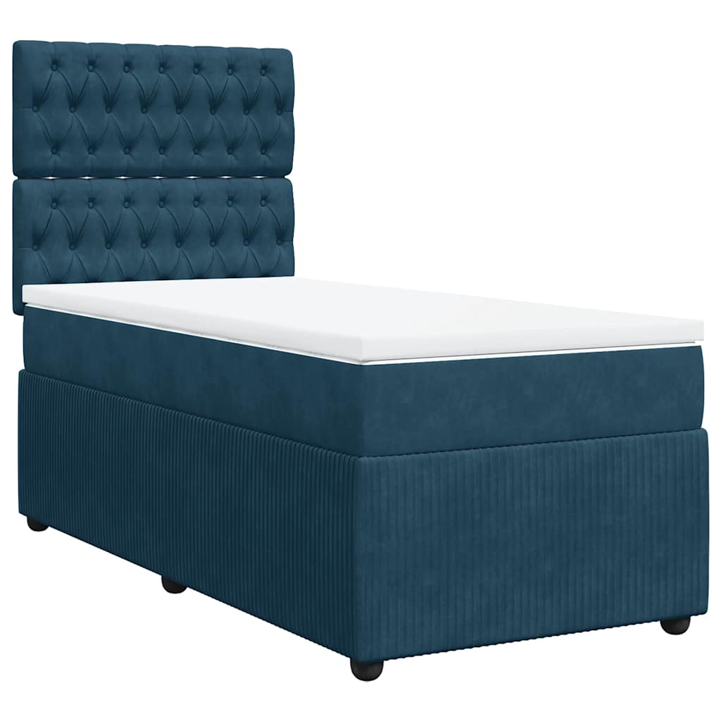 Box spring krevet s madracem tamnoplavi 100x200 cm baršunasti