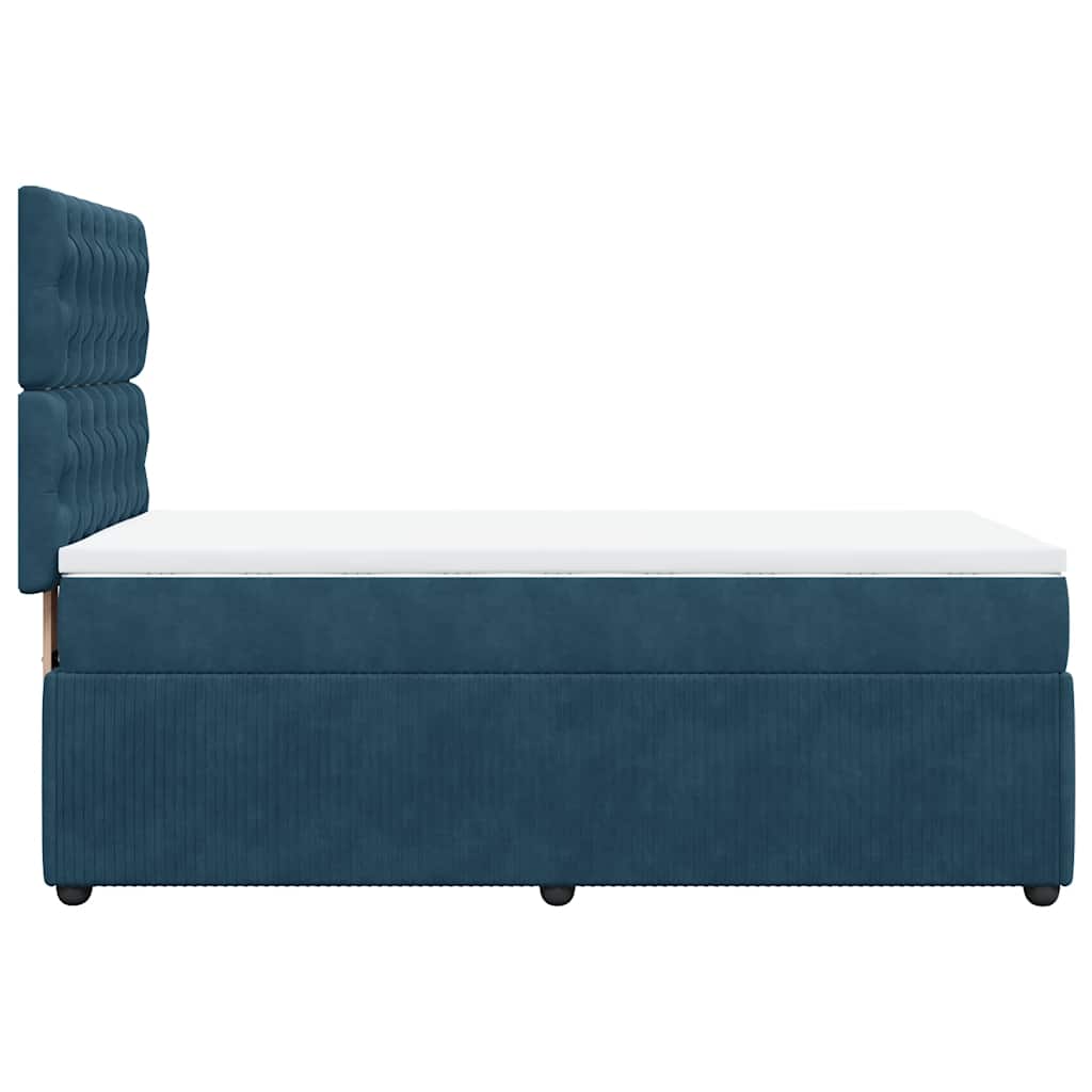 Box spring krevet s madracem tamnoplavi 100x200 cm baršunasti