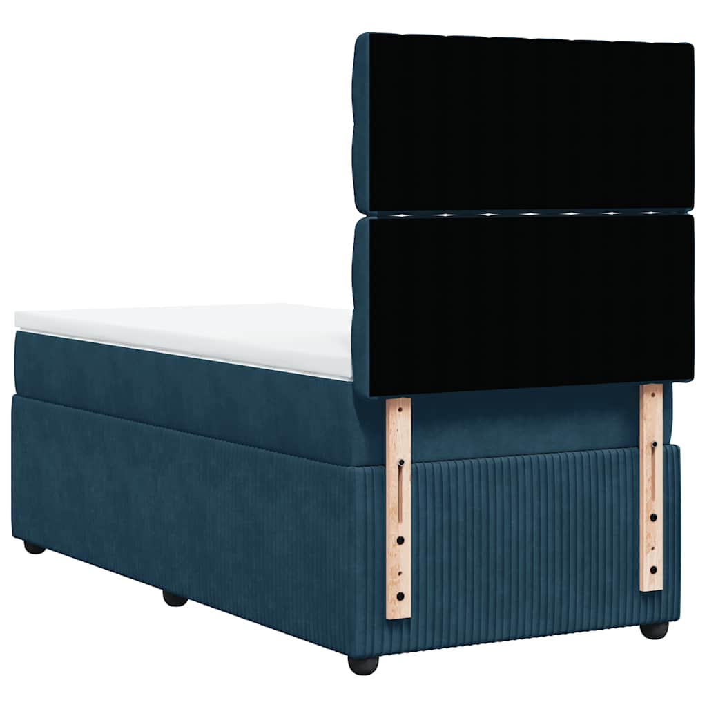 Box spring krevet s madracem tamnoplavi 100x200 cm baršunasti