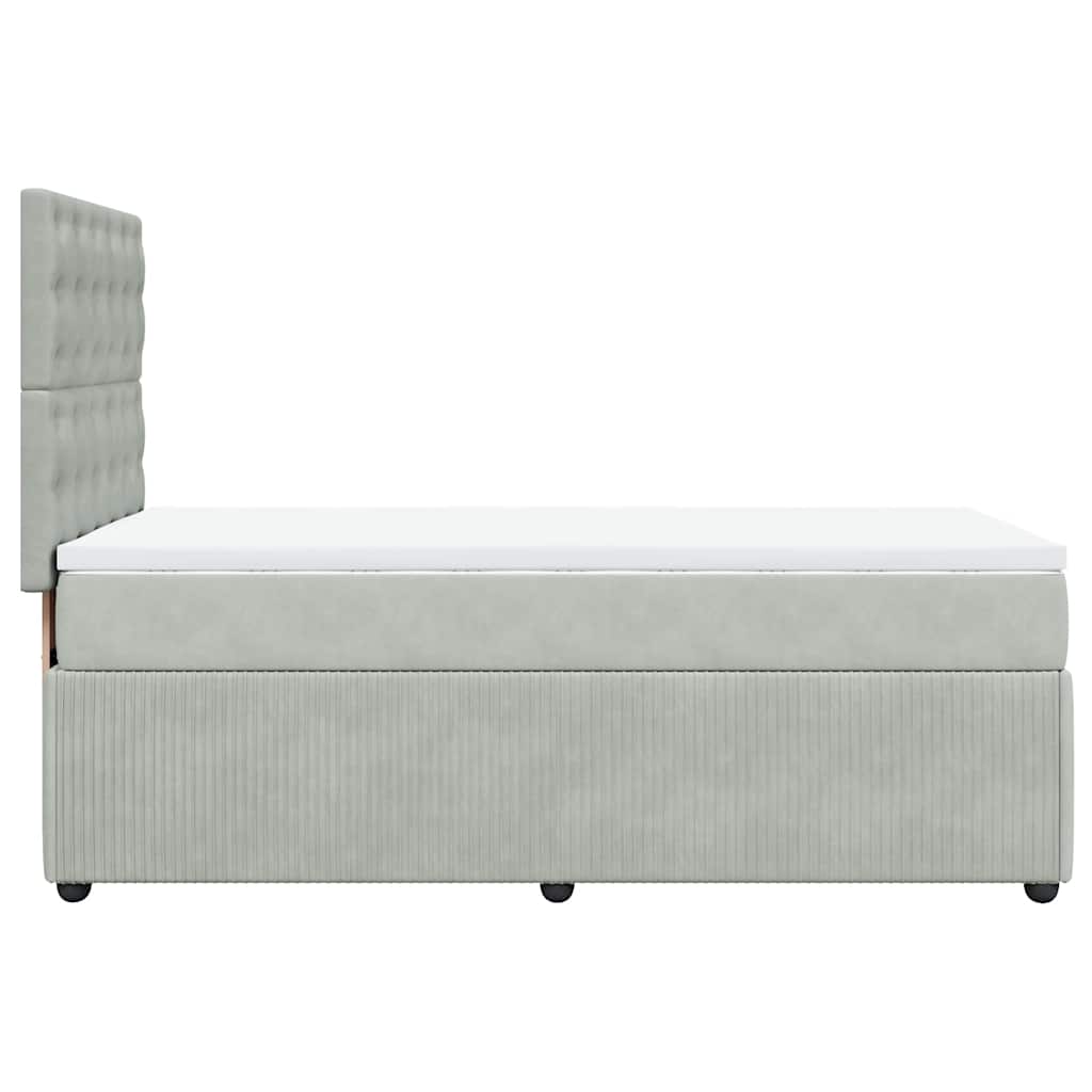 Box spring krevet s madracem svjetlosivi 100x200 cm baršunasti