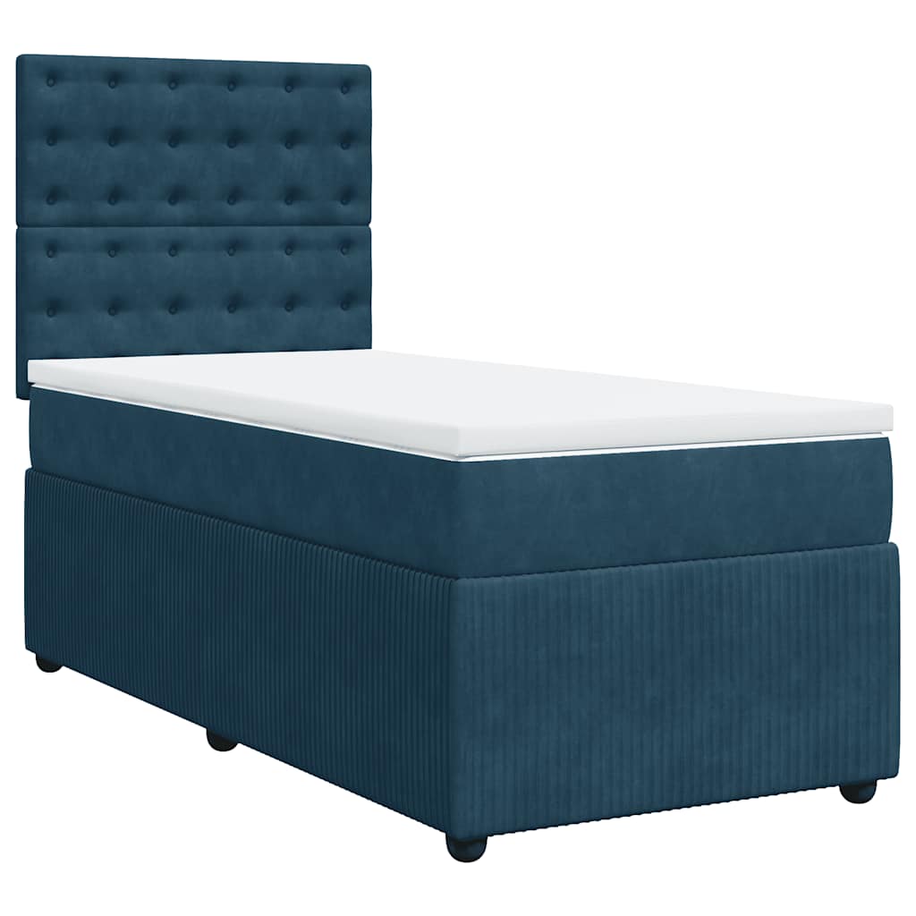 Box spring krevet s madracem tamnoplavi 100x200 cm baršunasti