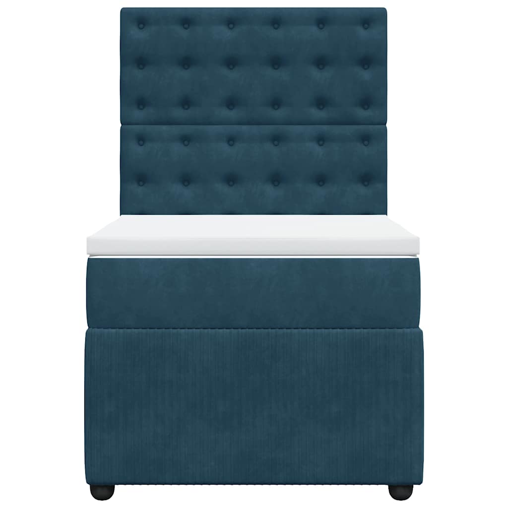 Box spring krevet s madracem tamnoplavi 100x200 cm baršunasti
