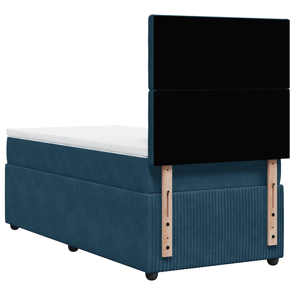Box spring krevet s madracem tamnoplavi 100x200 cm baršunasti
