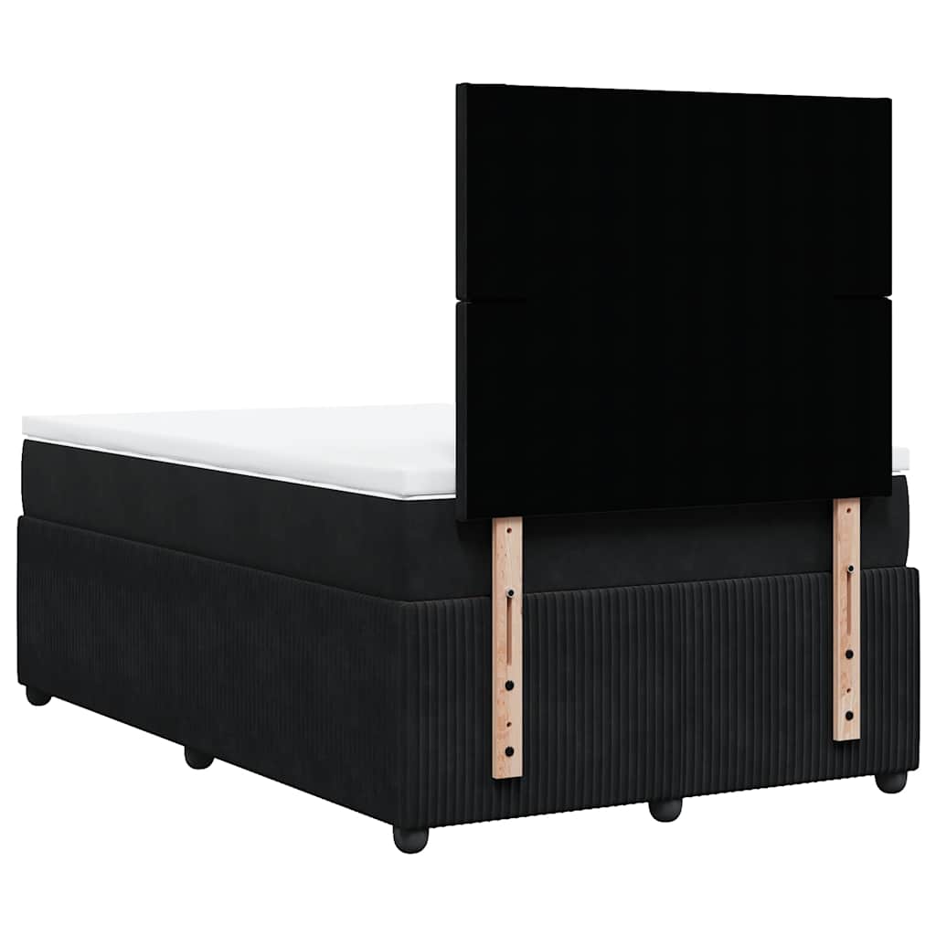 Krevet box spring s madracem crni 120 x 190 cm baršunasti