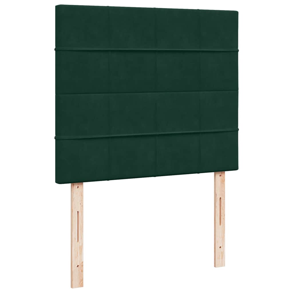 Krevet box spring s madracem tamnozeleni 120x190 cm baršunasti