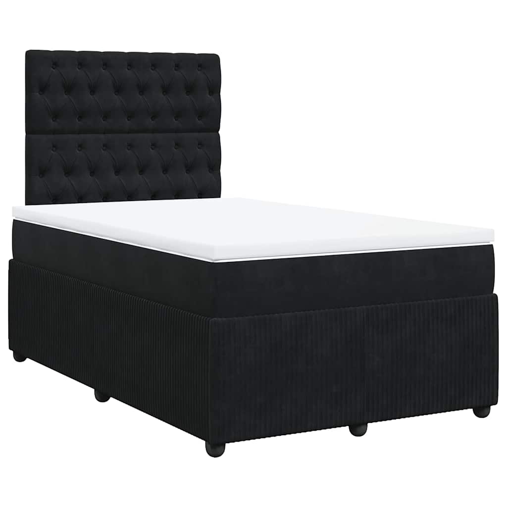 Krevet box spring s madracem crni 120 x 190 cm baršunasti