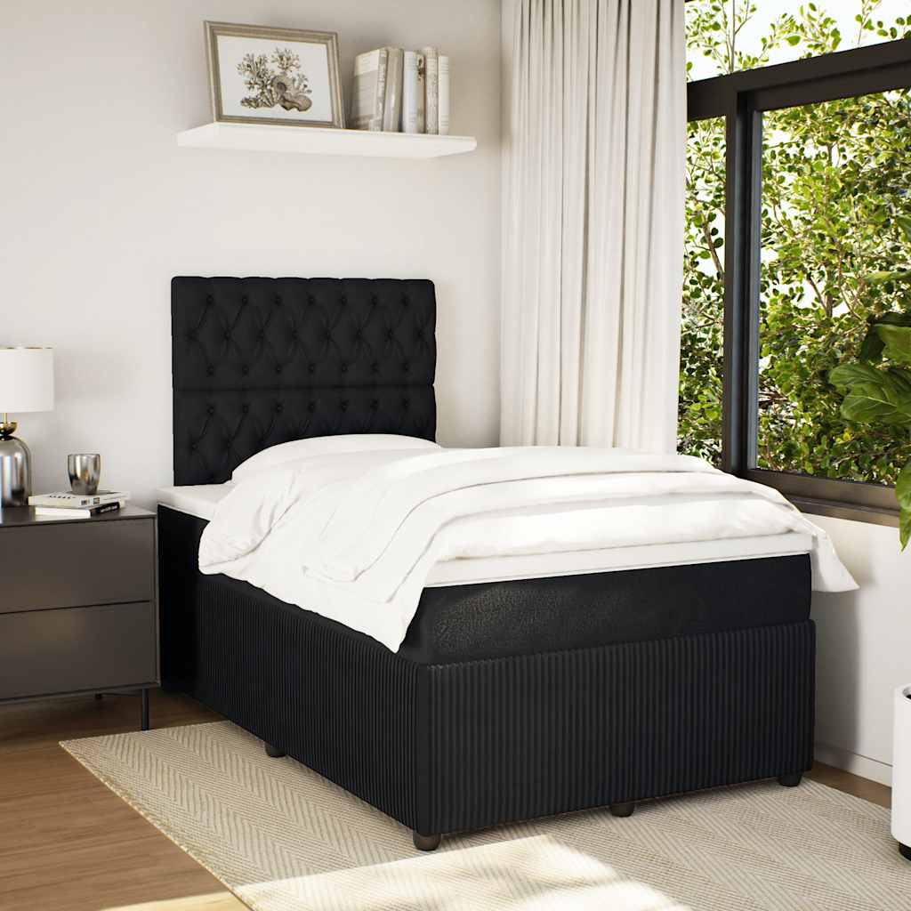 Krevet box spring s madracem crni 120 x 190 cm baršunasti