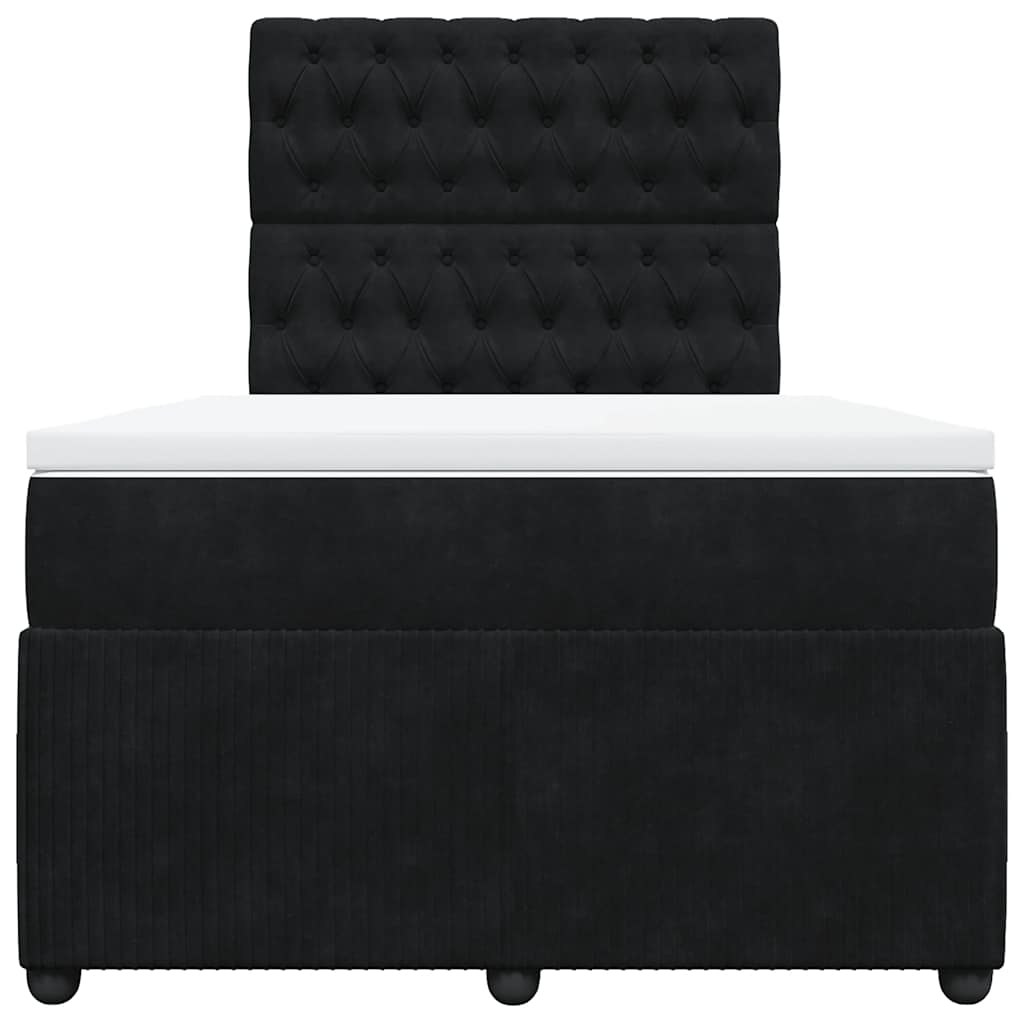 Krevet box spring s madracem crni 120 x 190 cm baršunasti