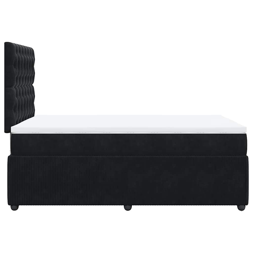 Krevet box spring s madracem crni 120 x 190 cm baršunasti