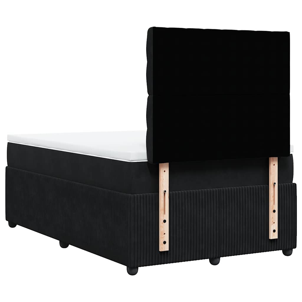 Krevet box spring s madracem crni 120 x 190 cm baršunasti
