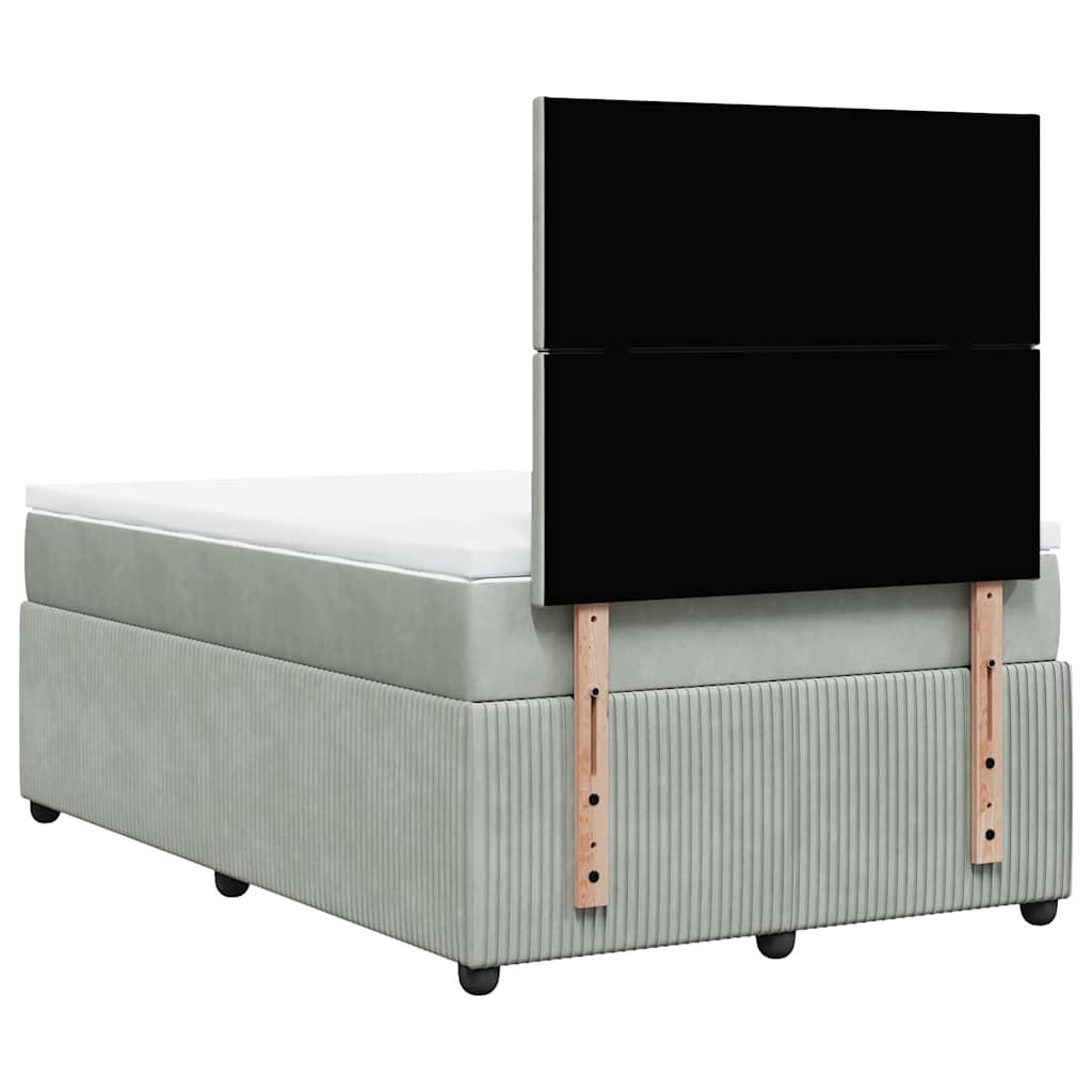 Box spring krevet s madracem svjetlosivi 120x200 cm baršunasti