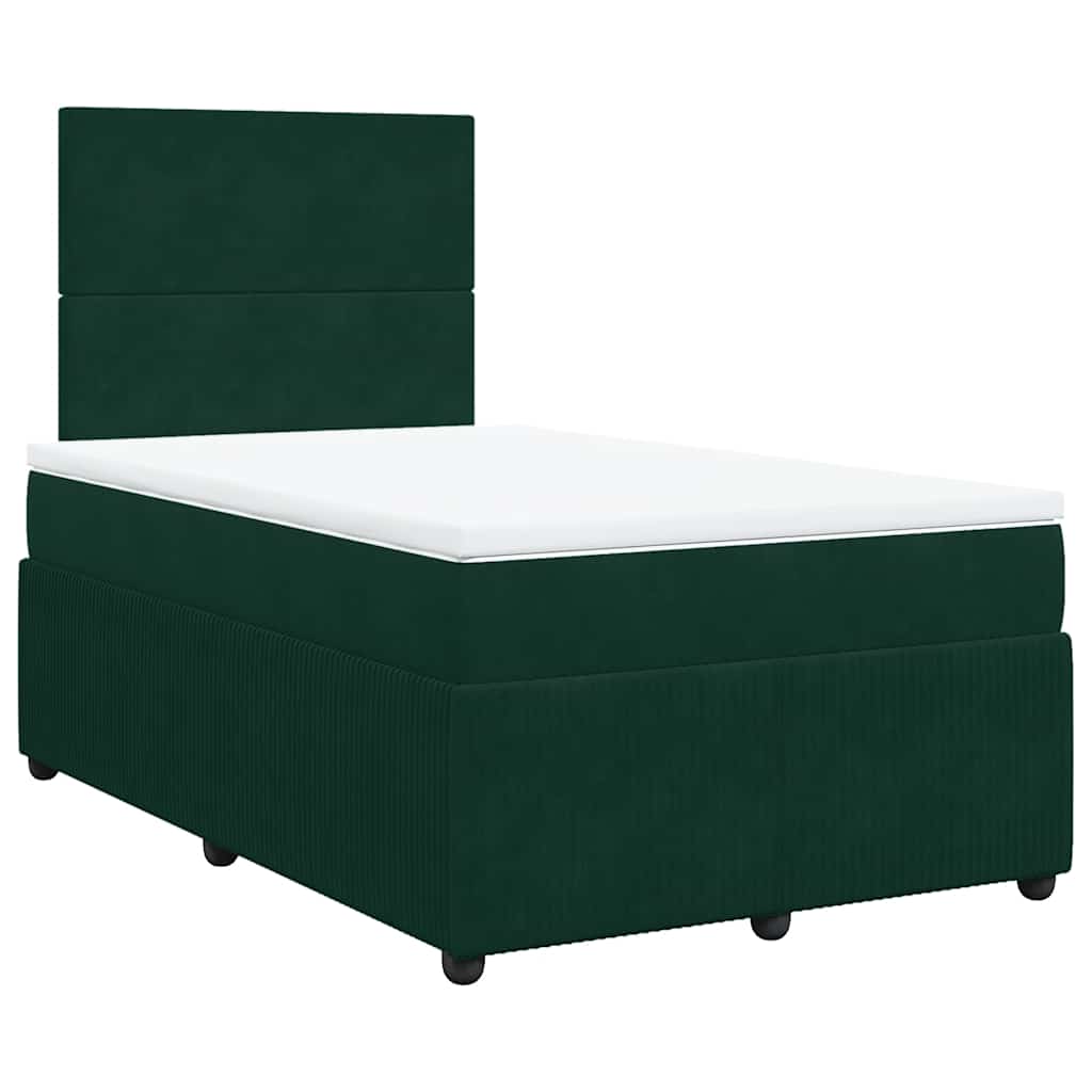 Box spring krevet s madracem tamnozeleni 120x200 cm baršunasti