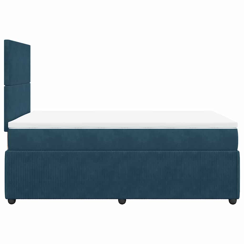 Box spring krevet s madracem tamnoplavi 120 x 200 cm baršunasti
