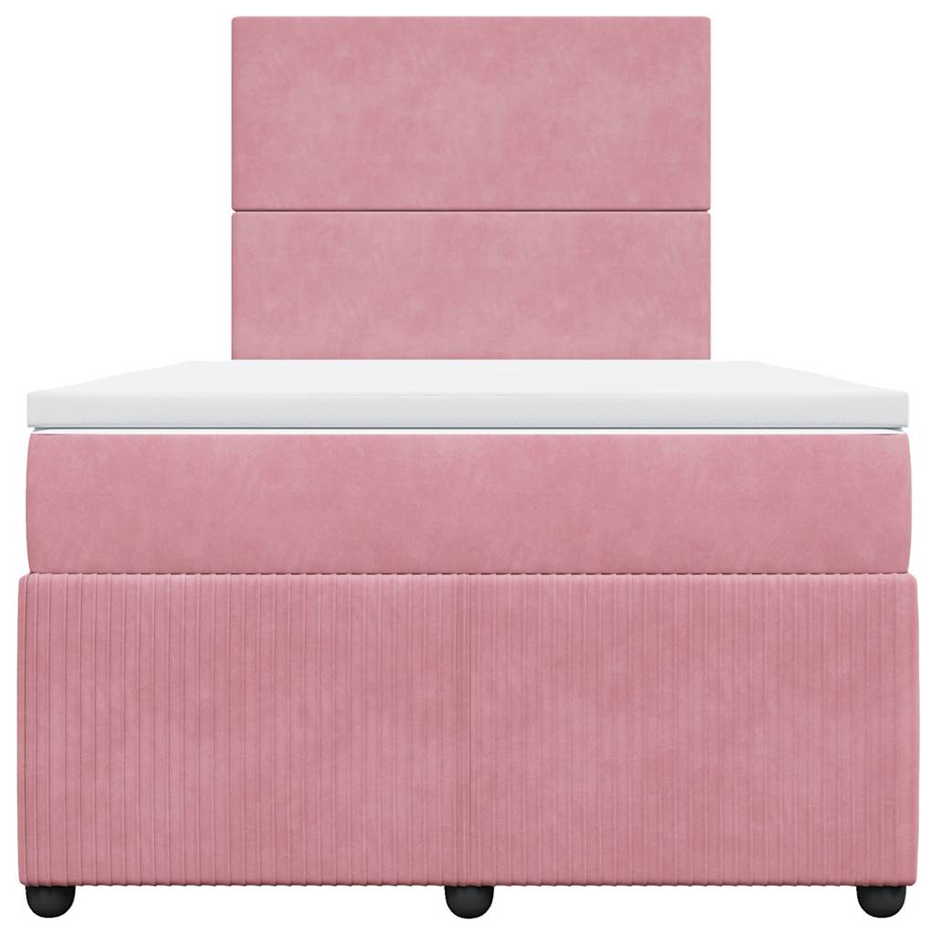 Box spring krevet s madracem ružičasti 120 x 200 cm baršunasti
