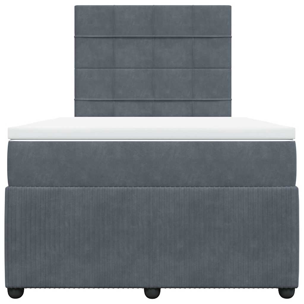 Box spring krevet s madracem tamnosivi 120 x 200 cm baršunasti