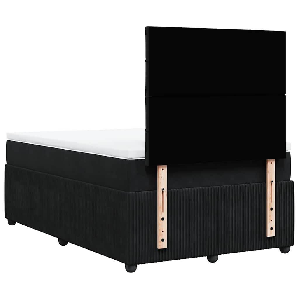 Box spring krevet s madracem crni 120 x 200 cm baršunasti