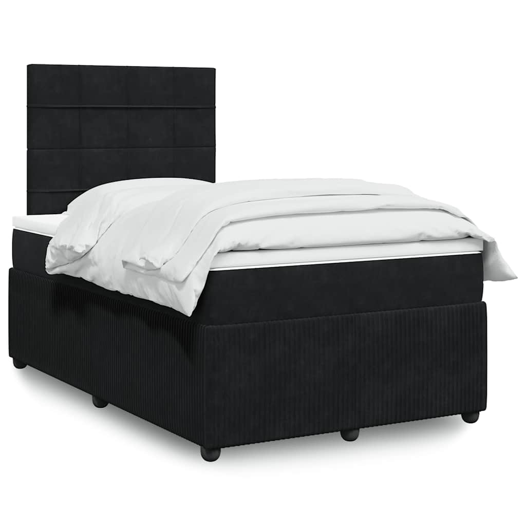 Box spring krevet s madracem crni 120 x 200 cm baršunasti