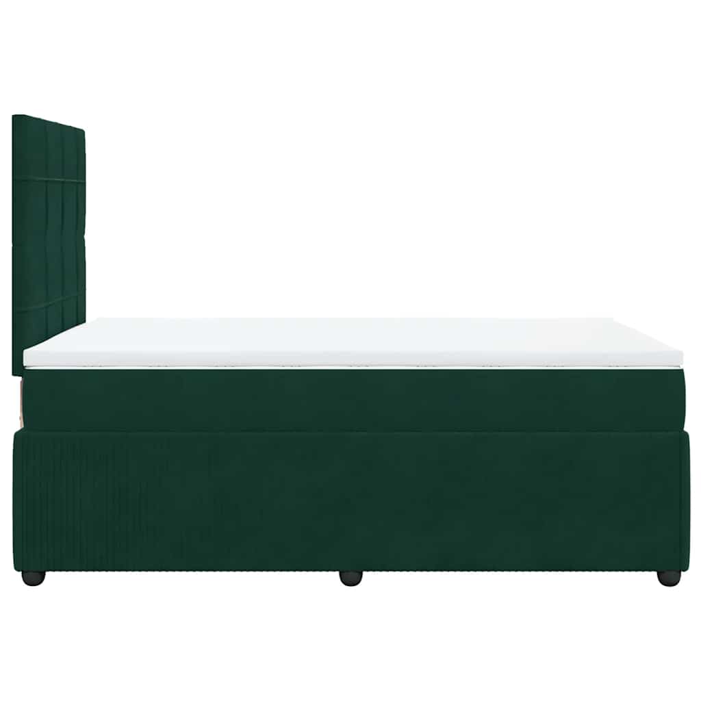 Box spring krevet s madracem tamnozeleni 120x200 cm baršunasti