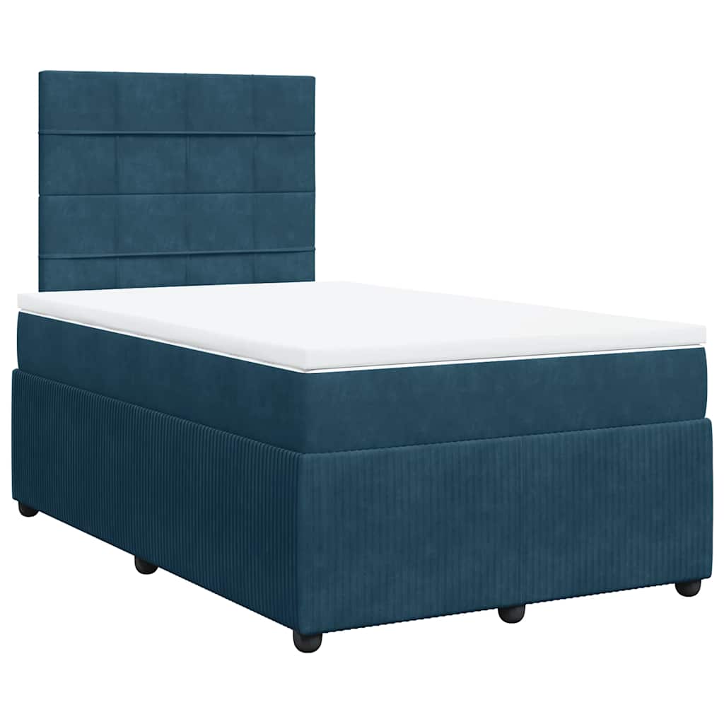 Box spring krevet s madracem tamnoplavi 120 x 200 cm baršunasti