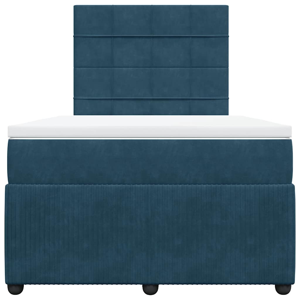 Box spring krevet s madracem tamnoplavi 120 x 200 cm baršunasti