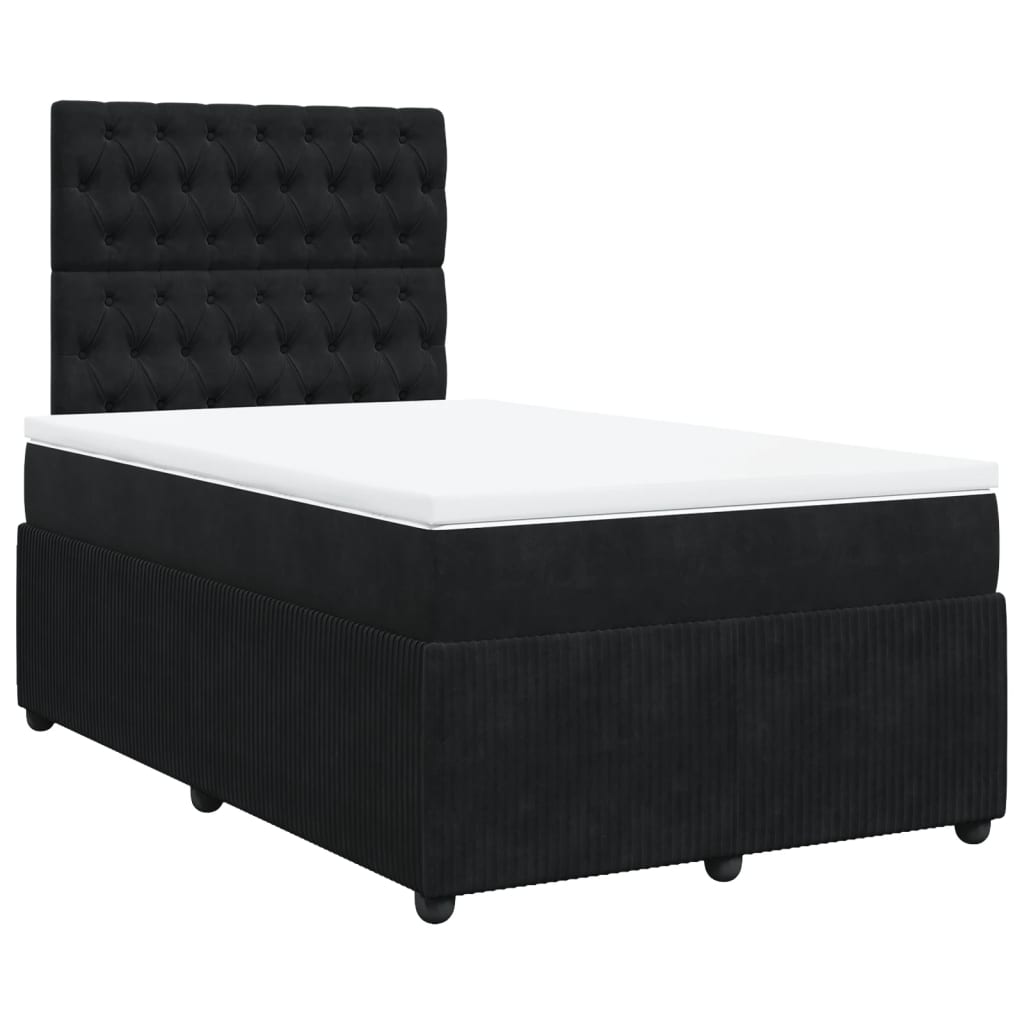 Box spring krevet s madracem crni 120 x 200 cm baršunasti