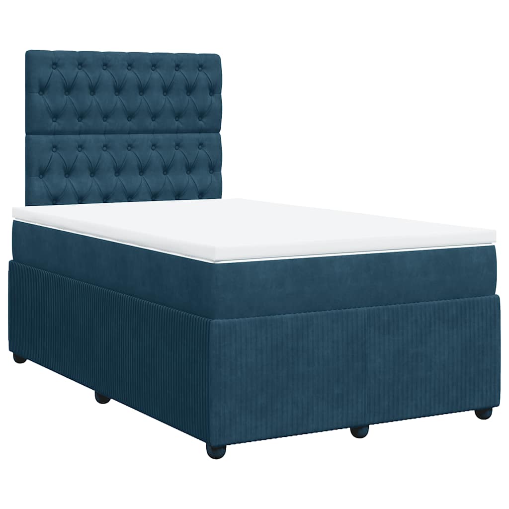 Box spring krevet s madracem tamnoplavi 120 x 200 cm baršunasti