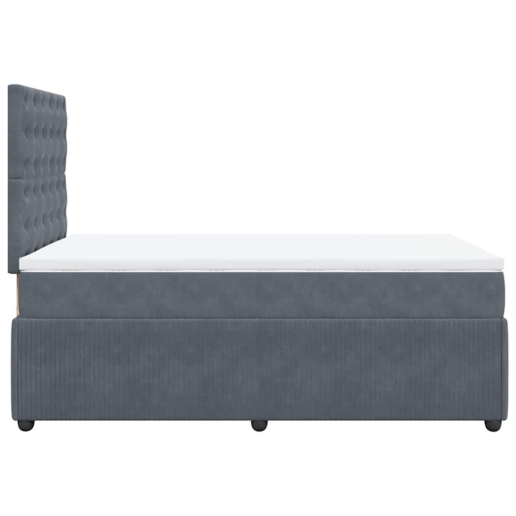Box spring krevet s madracem tamnosivi 120 x 200 cm baršunasti