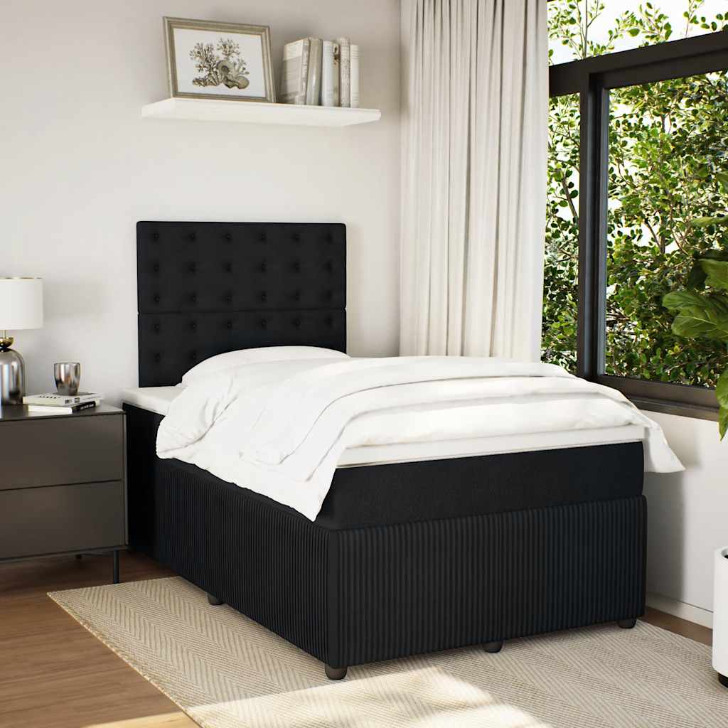 Box spring krevet s madracem crni 120 x 200 cm baršunasti