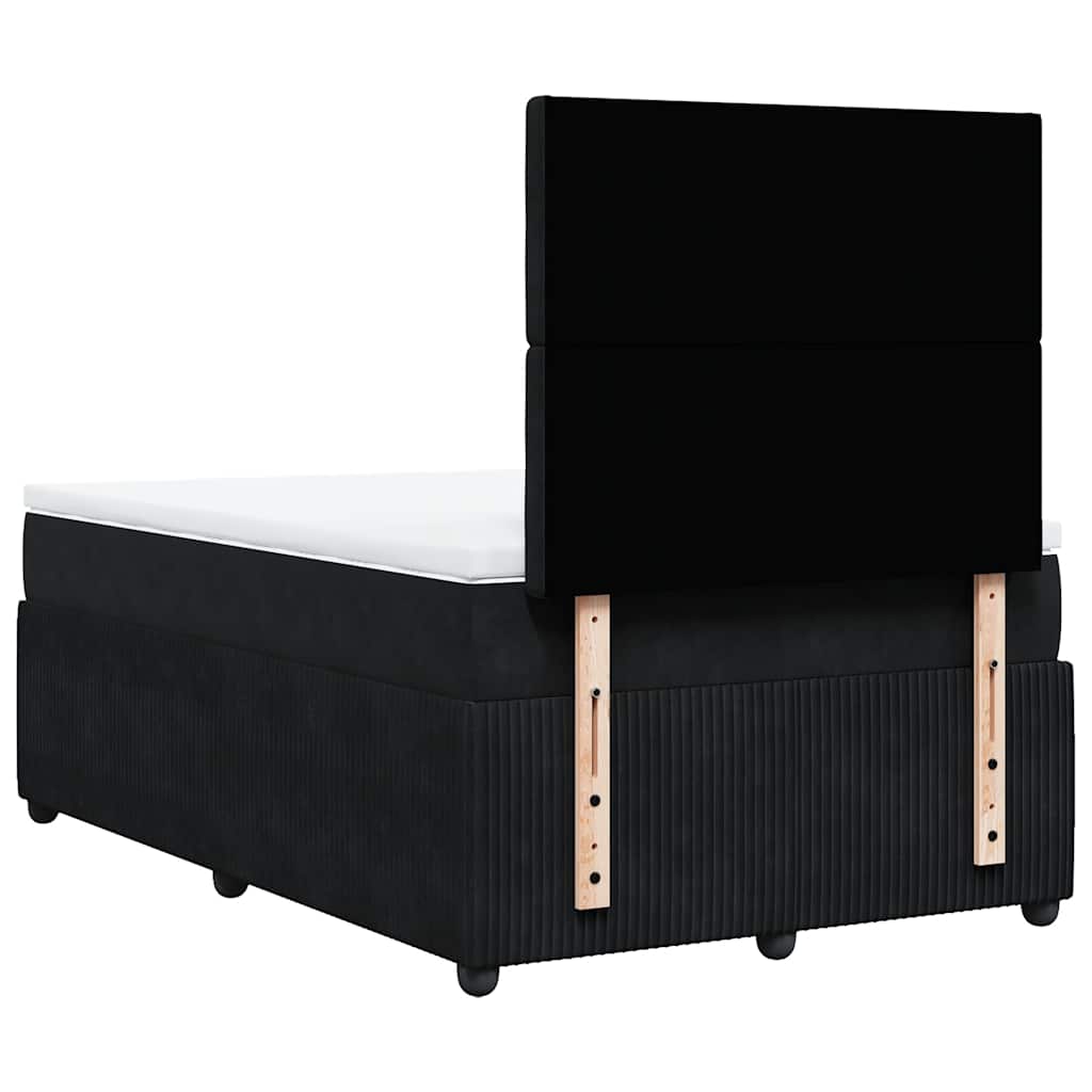 Box spring krevet s madracem crni 120 x 200 cm baršunasti