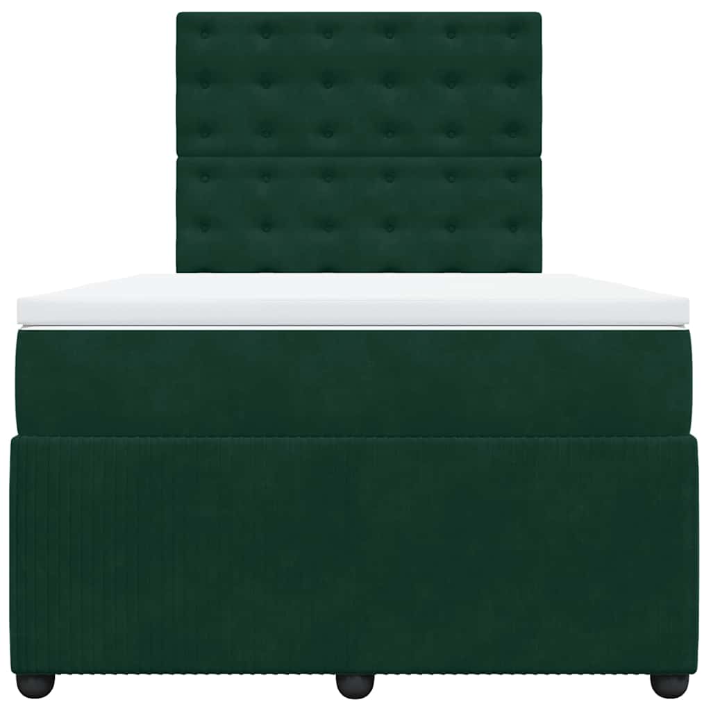 Box spring krevet s madracem tamnozeleni 120x200 cm baršunasti