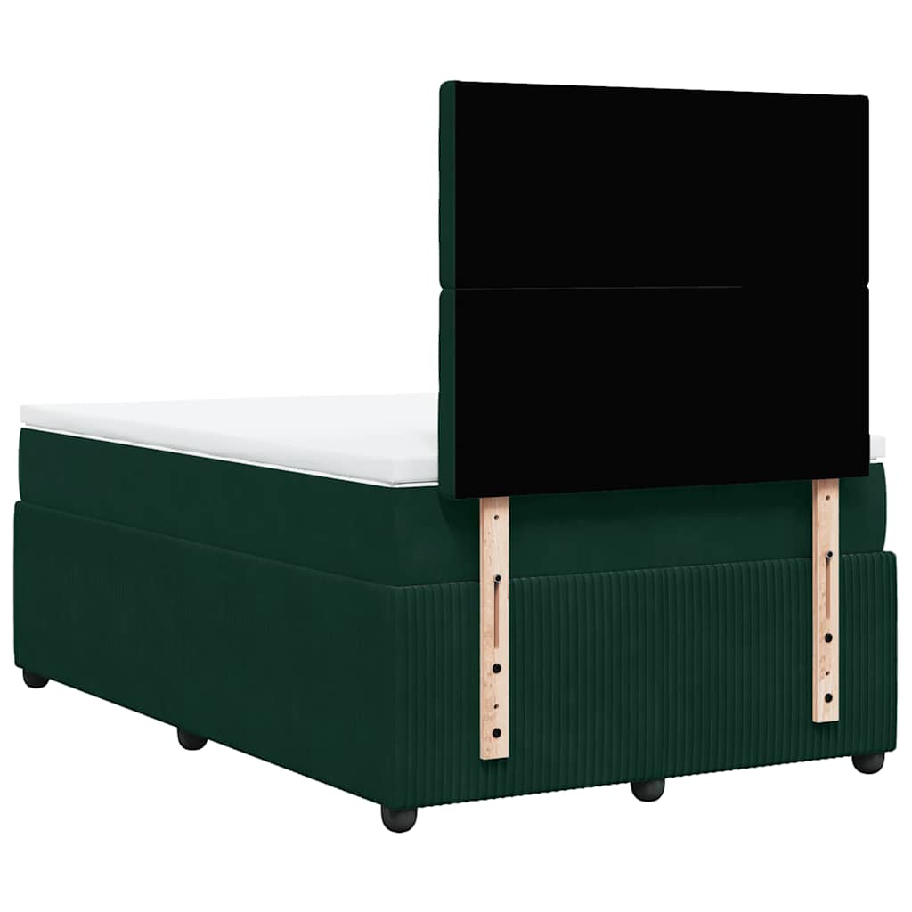 Box spring krevet s madracem tamnozeleni 120x200 cm baršunasti