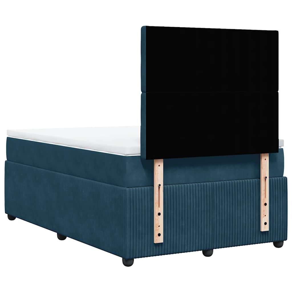 Box spring krevet s madracem tamnoplavi 120 x 200 cm baršunasti