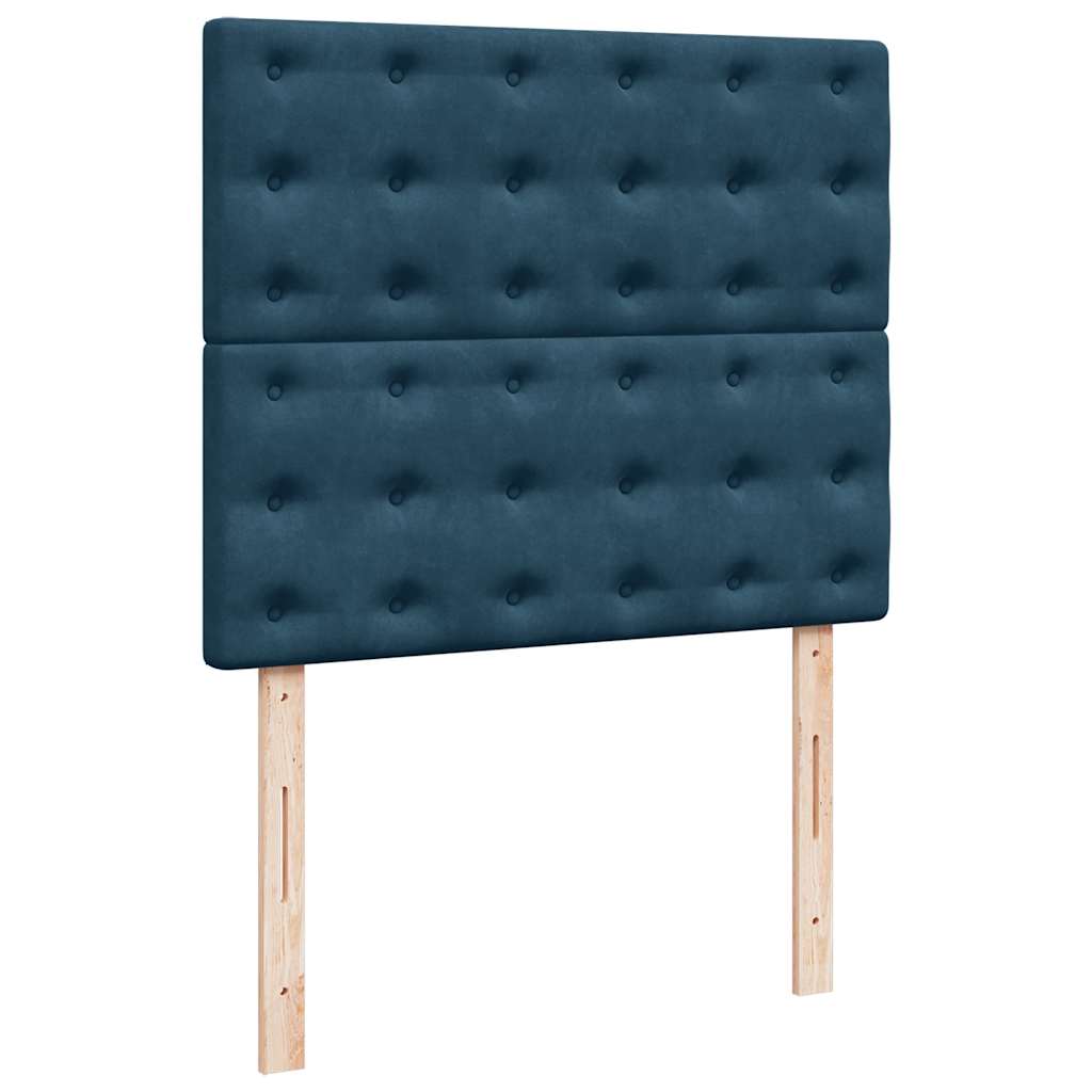 Box spring krevet s madracem tamnoplavi 120 x 200 cm baršunasti