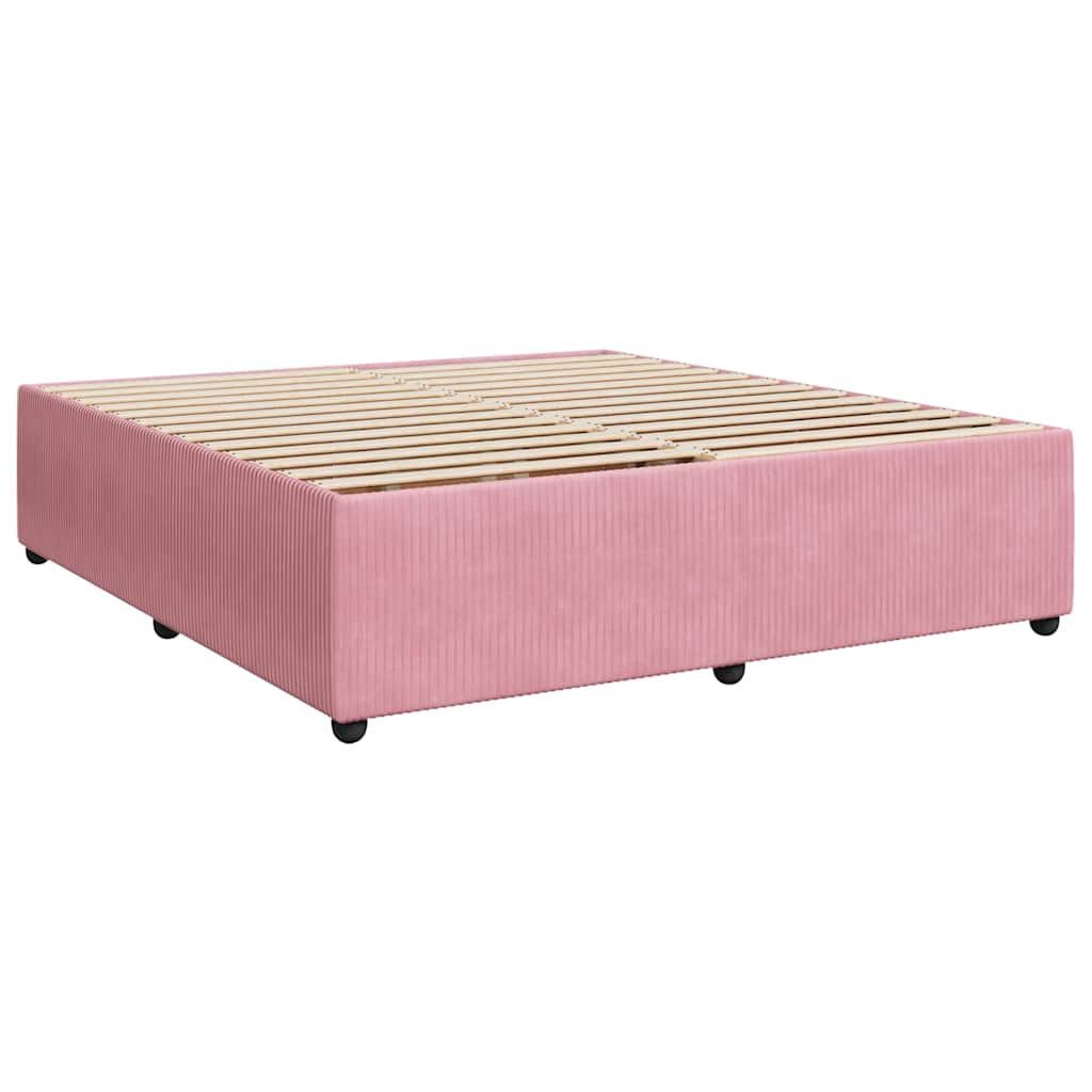 Krevet s oprugama i madracem ružičasti 180x200 cm baršunasti