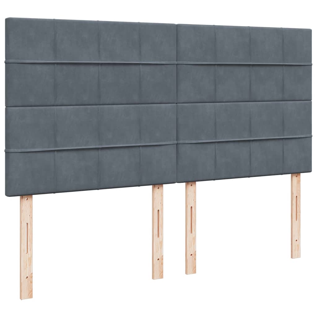 Krevet s oprugama i madracem tamnosivi 180x200 cm baršunasti