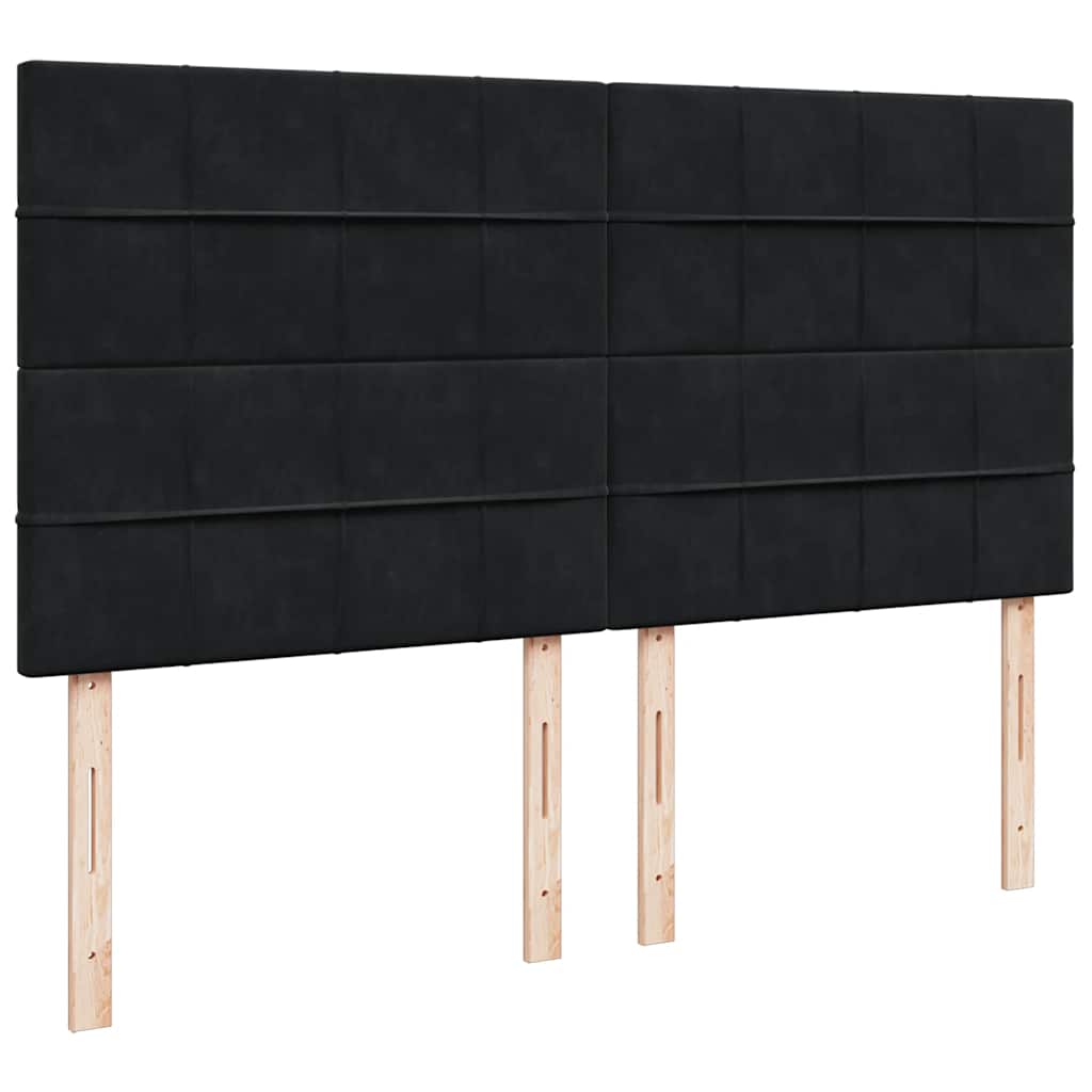 Krevet s oprugama i madracem crni 180x200 cm baršunasti