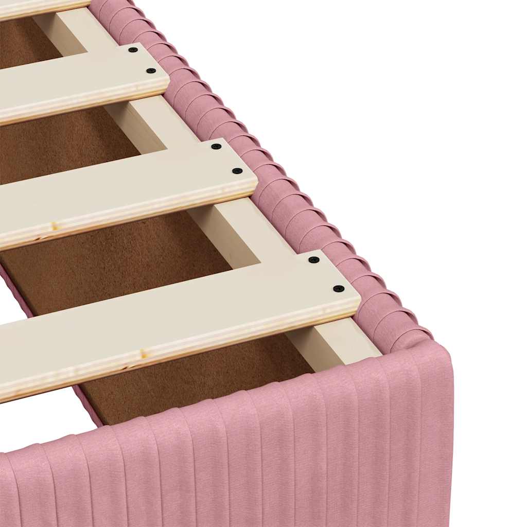Krevet s oprugama i madracem ružičasti 200x200 cm baršunasti