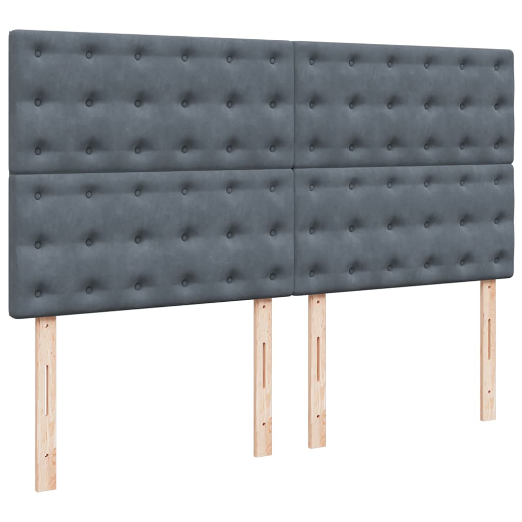 Krevet s oprugama i madracem tamnosivi 200x200 cm baršunasti