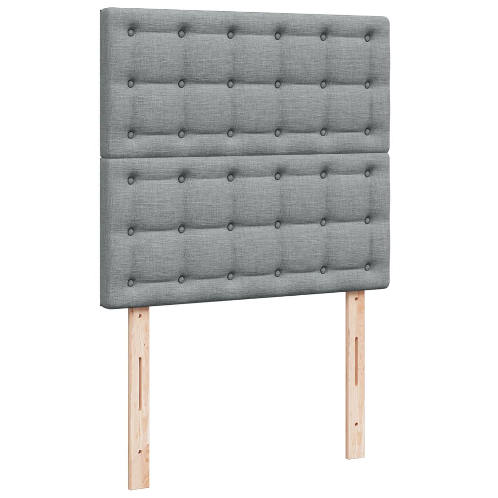 Box spring krevet s madracem svjetlosivi 90x190 cm od tkanine