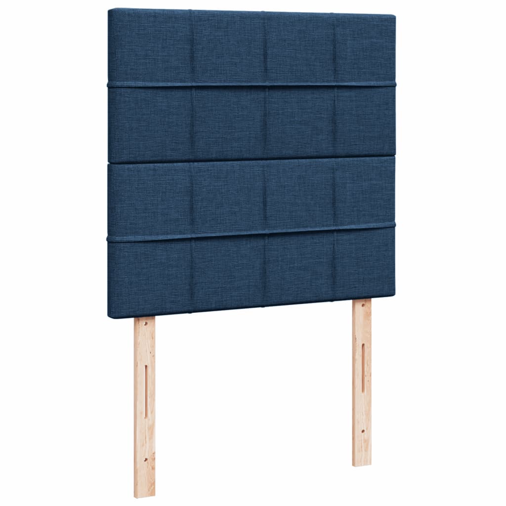 Krevet s oprugama i madracem plavi 100 x 200 cm od tkanine