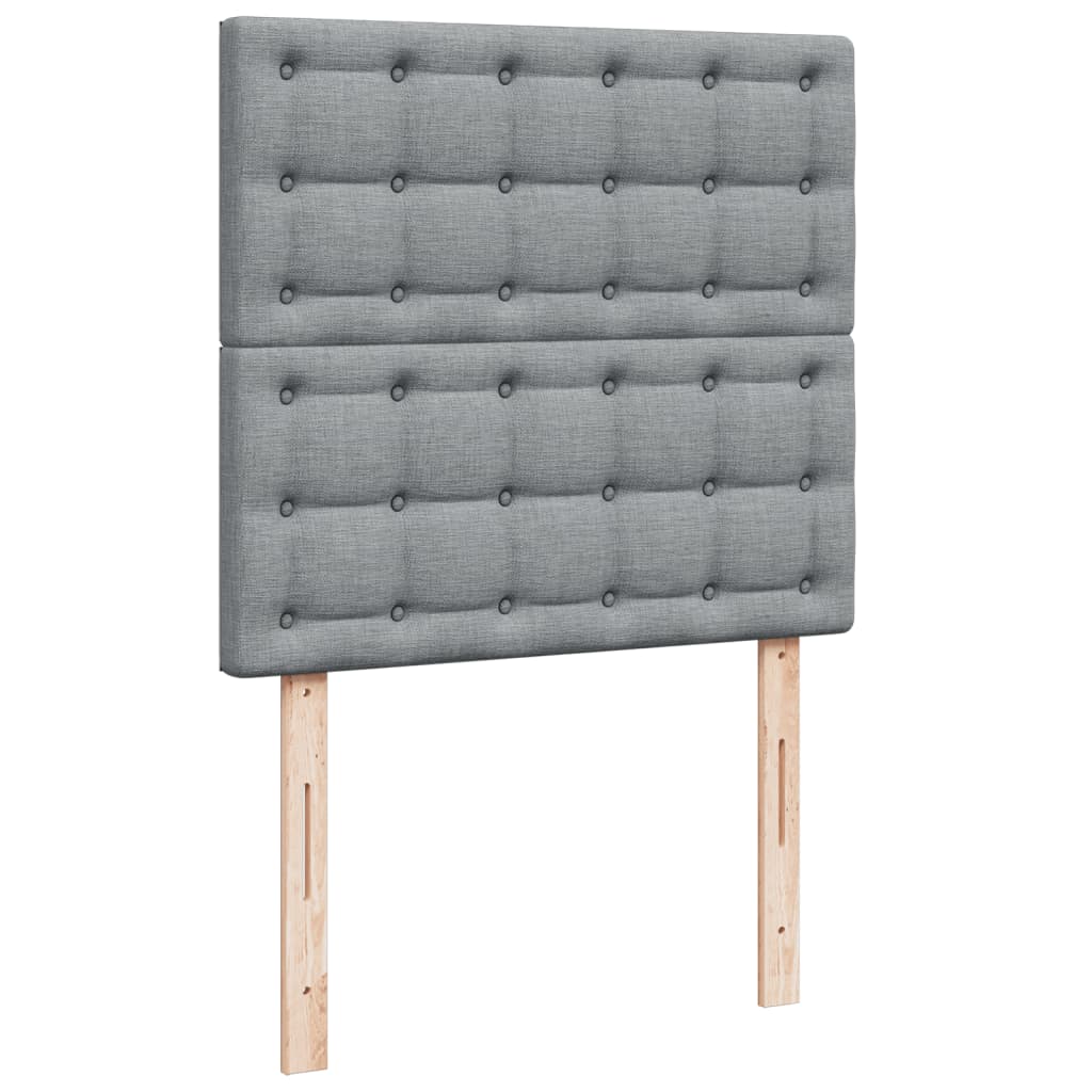 Krevet s oprugama i madracem svjetlosivi 100x200 cm od tkanine